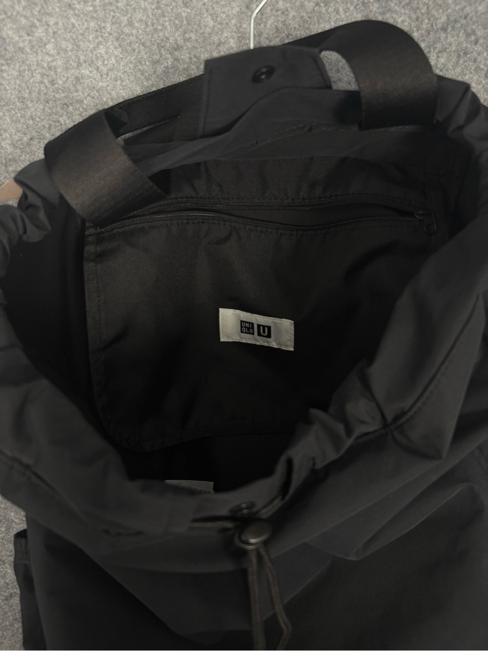 UNIQLO U Black Utility Drawstring Backpack Rucksack - Picture 2 of 7
